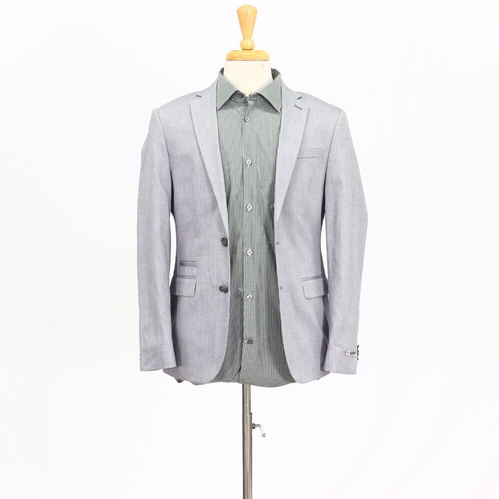 Express 36S Gray Solid 2-Button Sport Coat Blazer Jacket T276